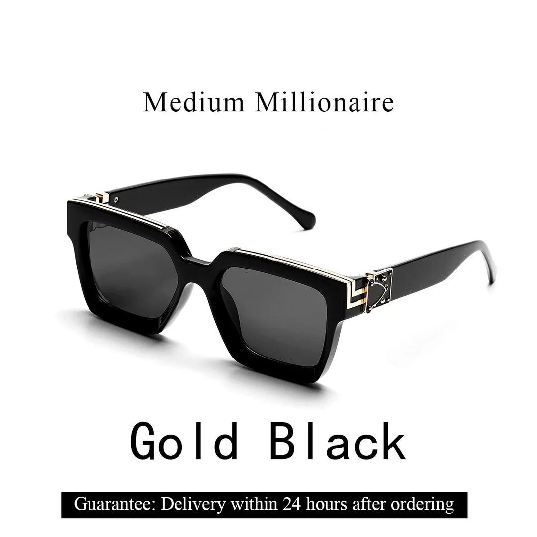 Sunglasses Black Retro Square Shades Luxury Fashion Eyewear Fall 2026 Trend Gift Idea