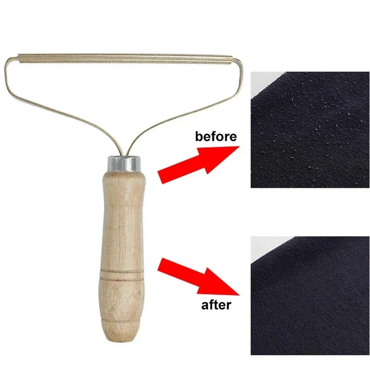 Wooden Brush Portable Lint Remover Pet Hair Cleaning Tool