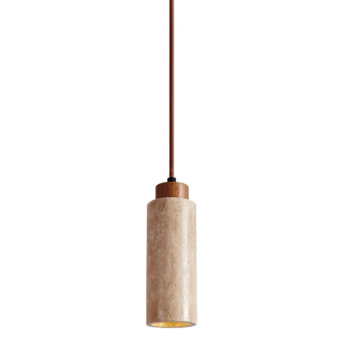 Japandi Japanese Pendant Light Wood And Travertine Bedside Lamp