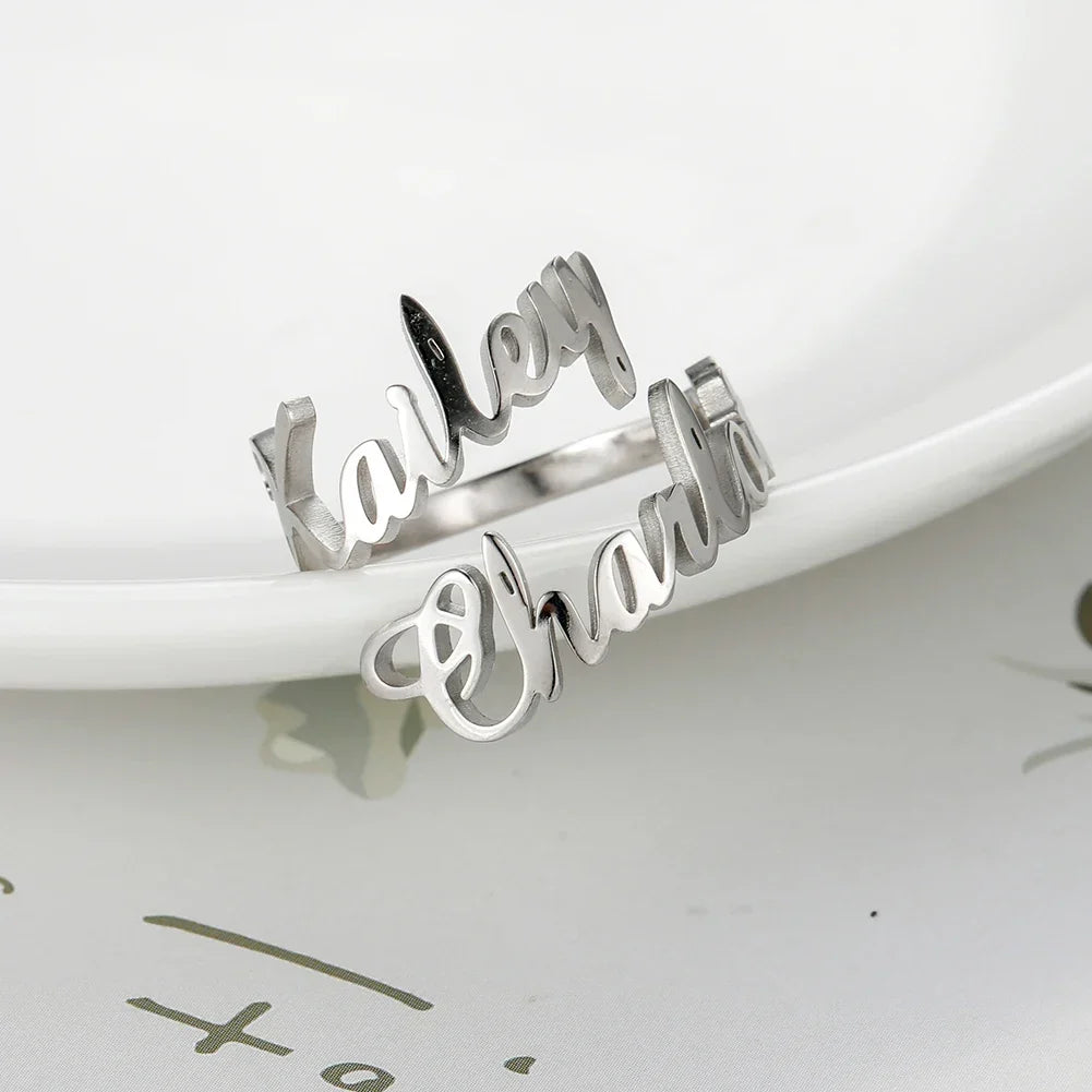 Name Ring Custom Double First Names jewelry For Couples Personalized Gift TikTok Viral Fall 2026