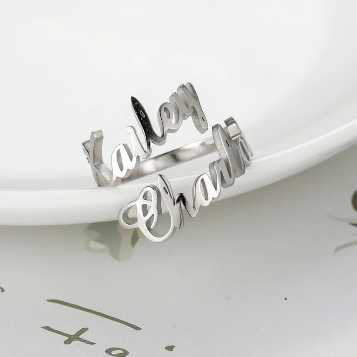 Name Ring Custom Double First Names jewelry For Couples Personalized Gift TikTok Viral Fall 2026
