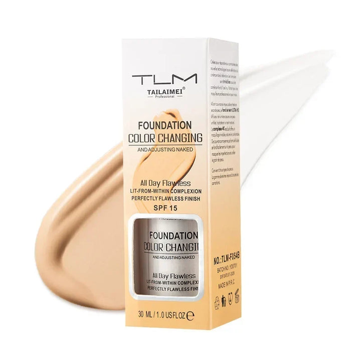 colour-Changing Liquid Foundation with SPF - Long-Lasting Waterproof Oil-Control Sunscreen Cream 30ml