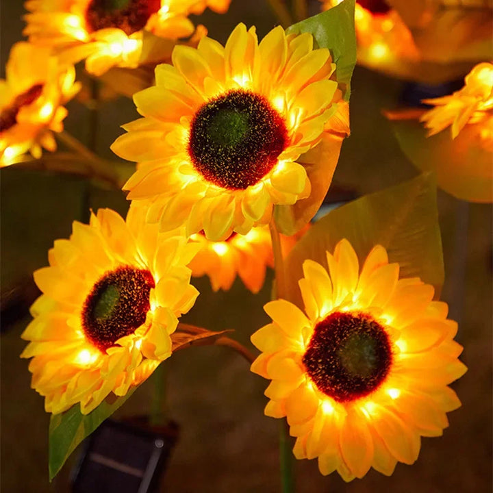 Solar Sunflower Lights 3 Head Garden Stake Outdoor LED Landscape Lights Waterproof Patio Yard Decor Summer 2026