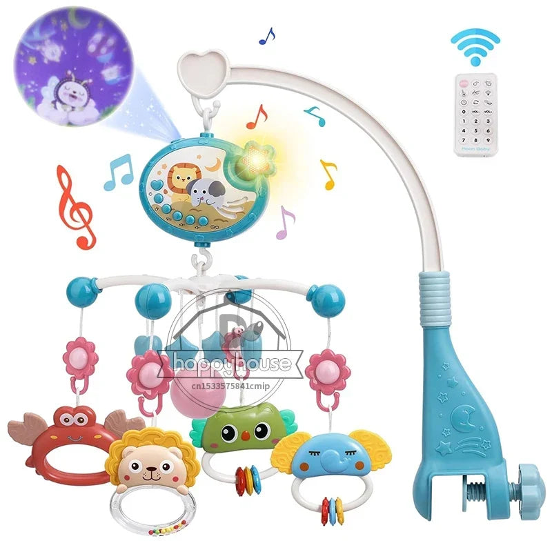 Musical Baby Mobile Projection Remote Newborn Sensory Toys