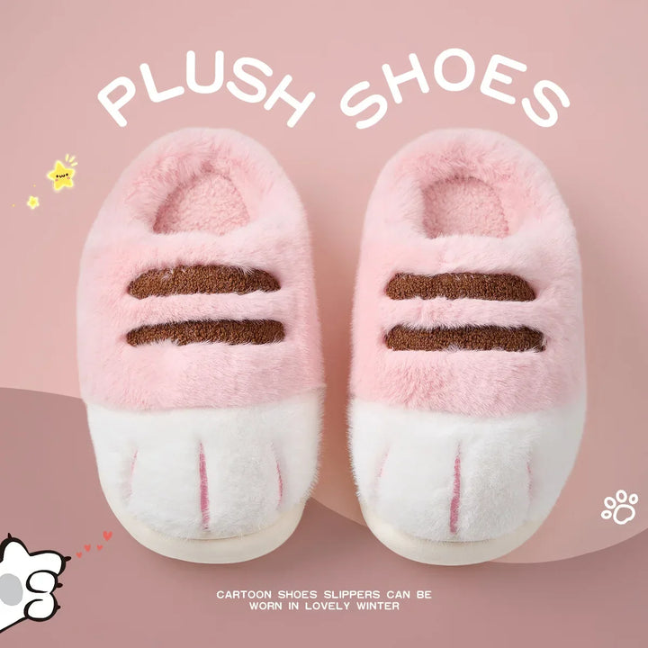 Soft Unisex Slippers For Kids - Cozy Cat Design, Plush Lining, Indoor Wear At Home