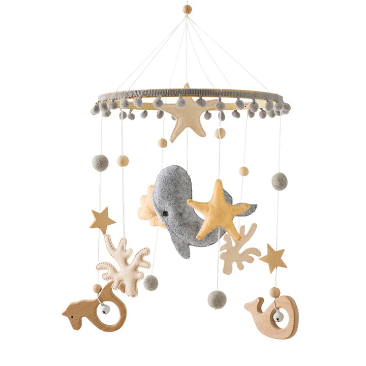 Baby Crib Mobile Wooden Nursery Newborn Sensory Toys