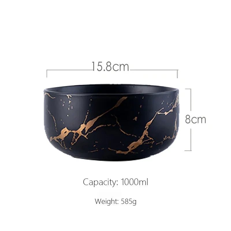 Marble Ceramic Bowl Set Nordic Tableware Minimalist