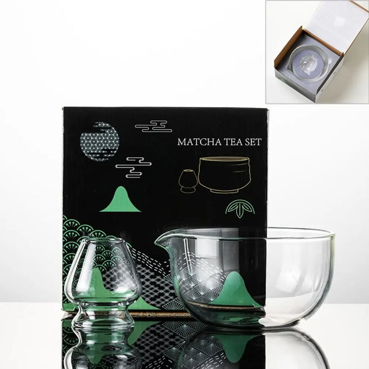 Matcha Mixing Bowl Glass Pouring Spout Japanese Tea