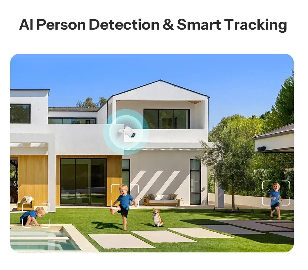 Outdoor Security Camera 2K HD AI Human Detection IP65 Weatherproof 180 Degree Pan Fall 2026 Works With Alexa Google Home