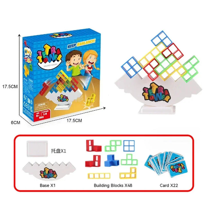 colourful Balance Stacking Game - Fun Tetra Tower Puzzle for Kids &amp; Adults, Perfect for Family Game Night &amp; Gifts