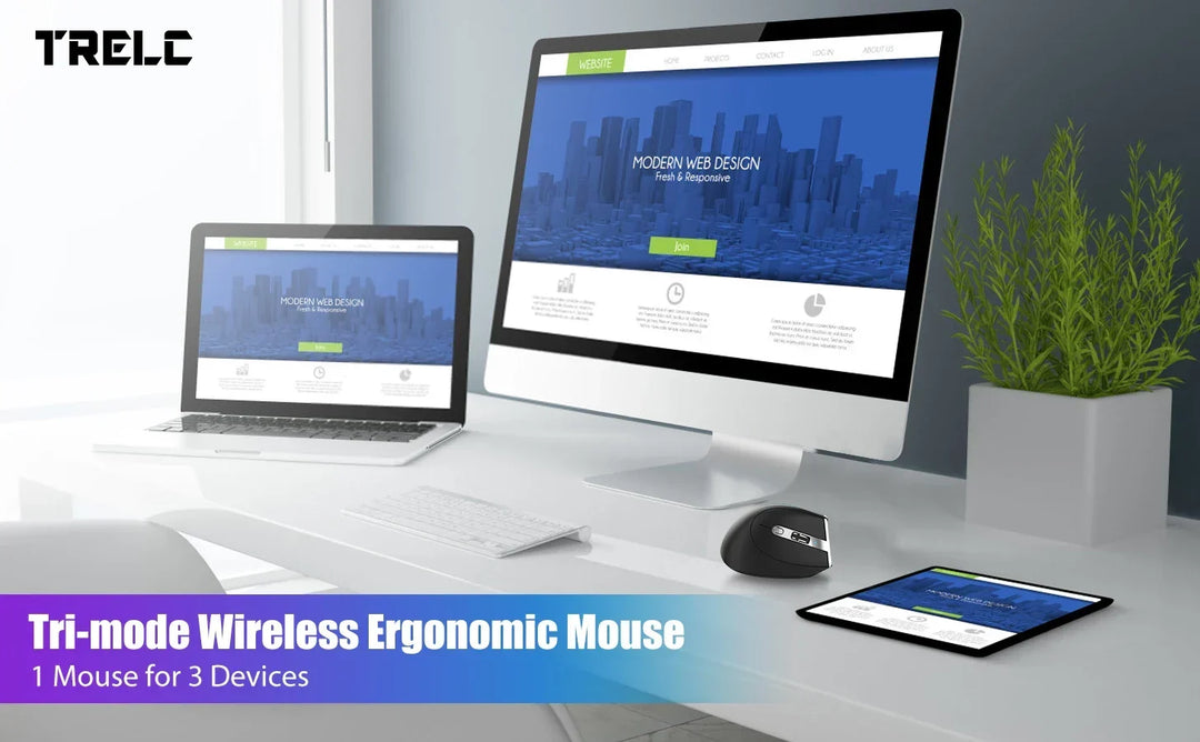 Bluetooth Vertical Ergonomic Mouse With OLED Screen