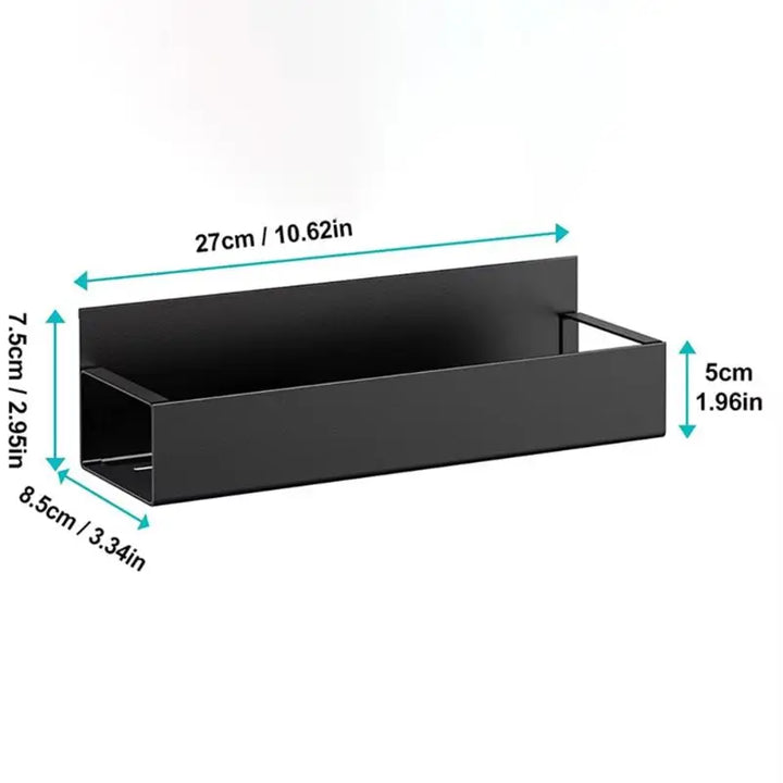 Magnetic Spice Storage Rack - Home Organizers for Refrigerator, Black Iron Kitchen Shelf