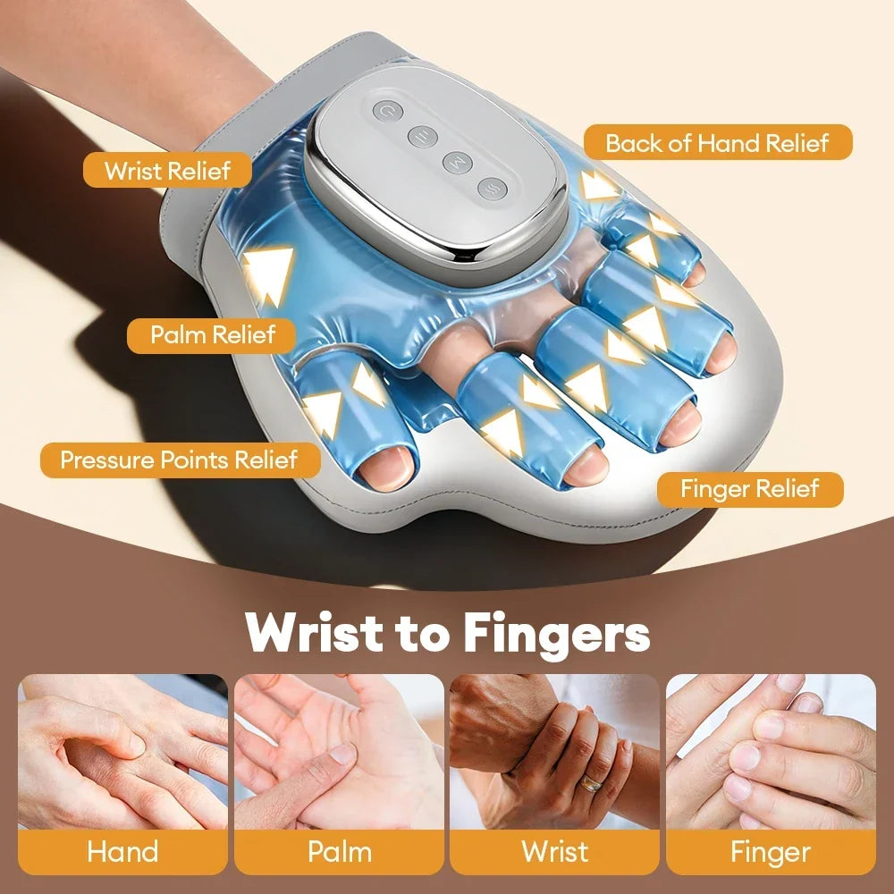 Electric Air Pressure Hand Massager – Finger Airbag Compress Thumb Acupoint Palm Kneading Glove 2026