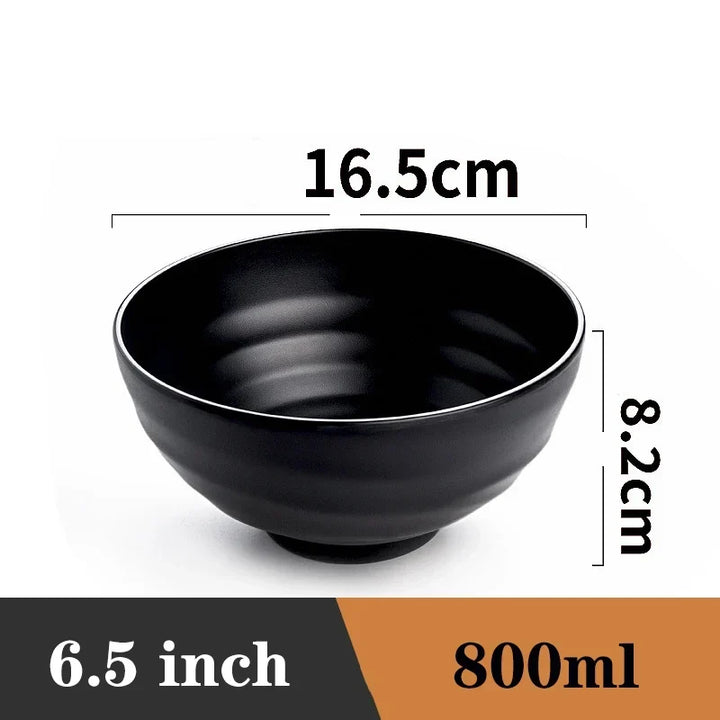 Ramen Bowl Black Plastic Japanese Style Noodle Bowl
