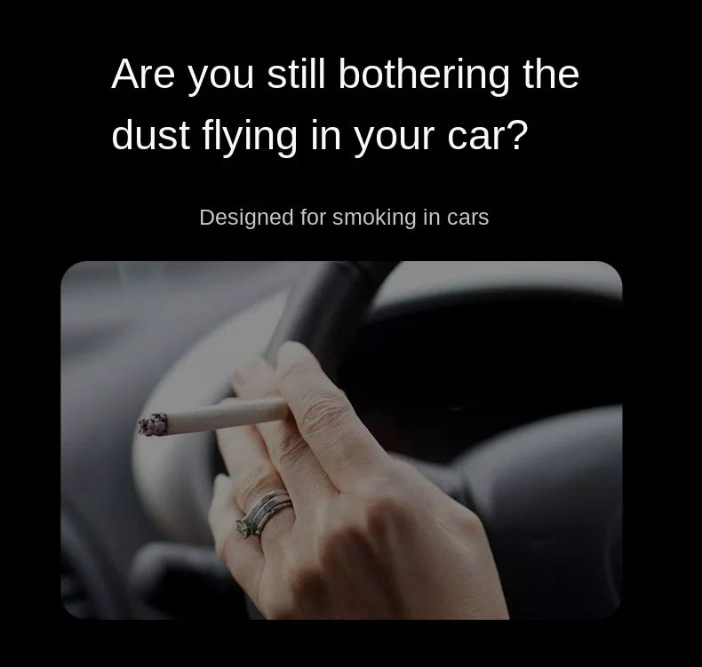 Car Ashtray One-Click Opening with LED Light - Splash Proof Alloy Liner, Automotive Interior Accessory Fall 2026 Gift