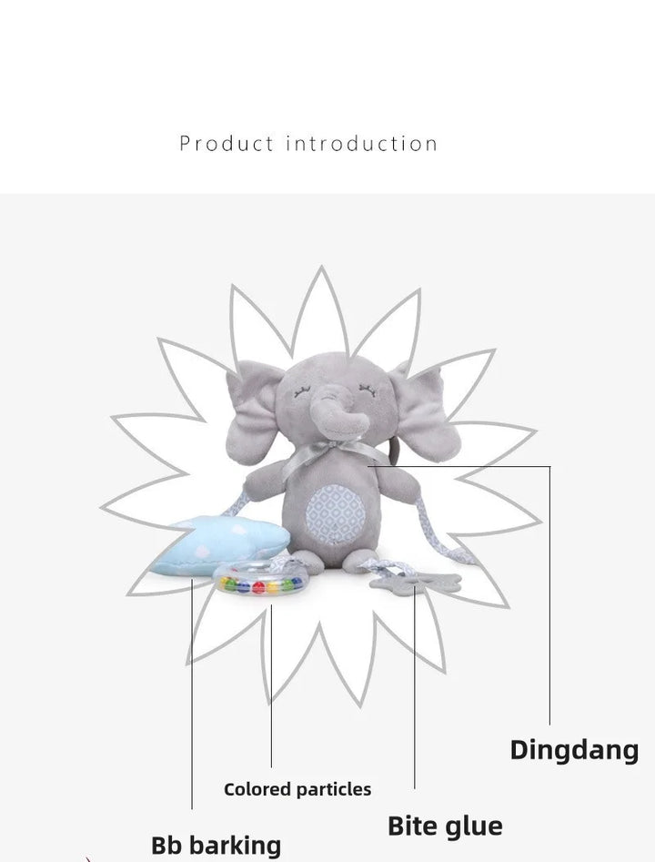 Elephant Plush Rattle Newborn Sensory Toys Soft Bell