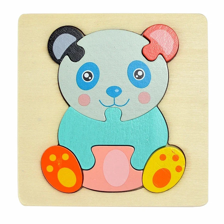 3D Wooden Animal and Vehicle Puzzle for Kids, Educational Montessori Toy for Cognitive Development and Fine Motor Skills