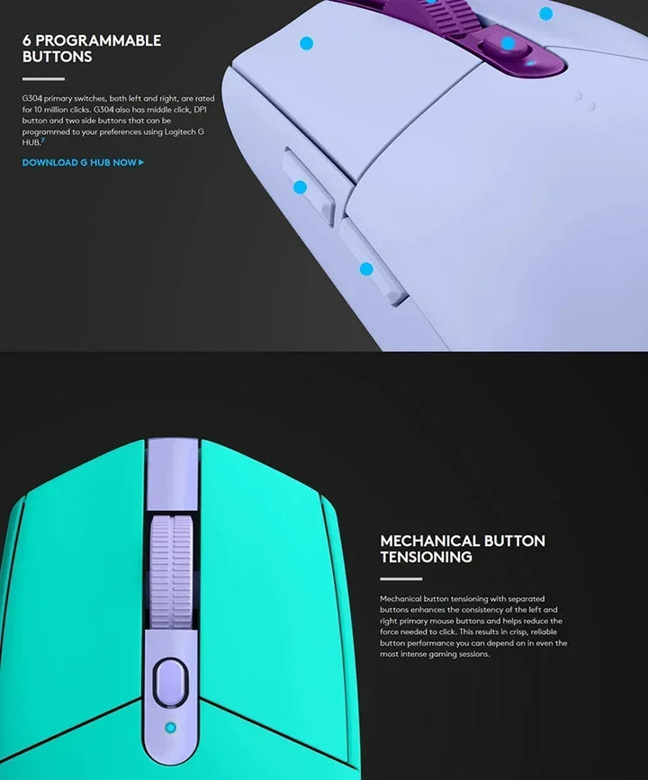 Wireless Lightweight Gaming Mouse HERO Sensor 12K DPI