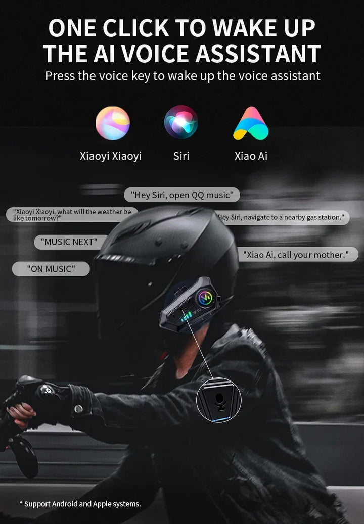 Bluetooth 5.3 Motorcycle Helmet Headset Y10 – Waterproof Hands-Free Call Music Speaker Universal Fit 2026