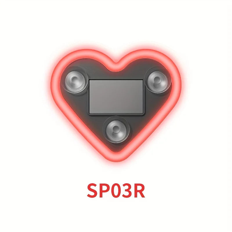 Car Window Neon Light Heart Shaped LED Interior Lamp TikTok Viral Fall 2026 Solar Powered Wiring Free