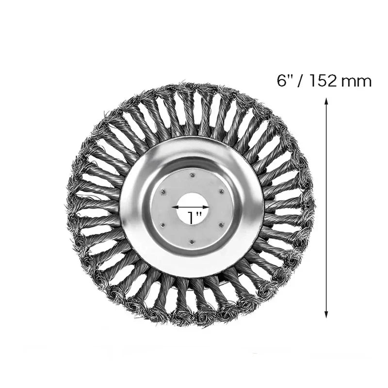 Universal Steel Wire Brush Trimmer Head - 6/8inch Garden Tool for Grass &amp; Lawn Care