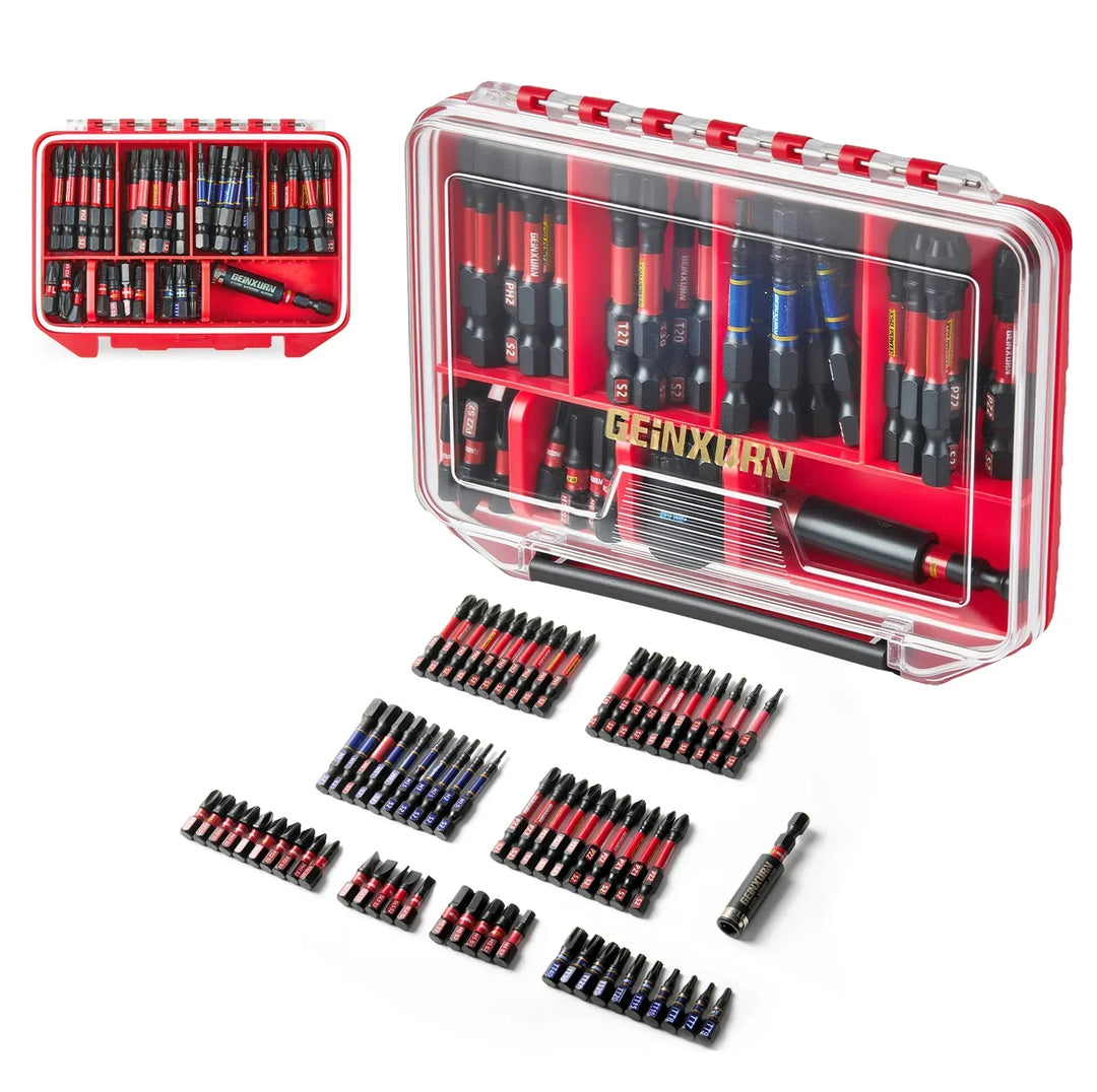 Impact Screwdriver Bits Set Magnetic Case S2 Alloy Steel 50 to 79 Pcs with Bit Holder and Nut Driver Fall 2025 Gift
