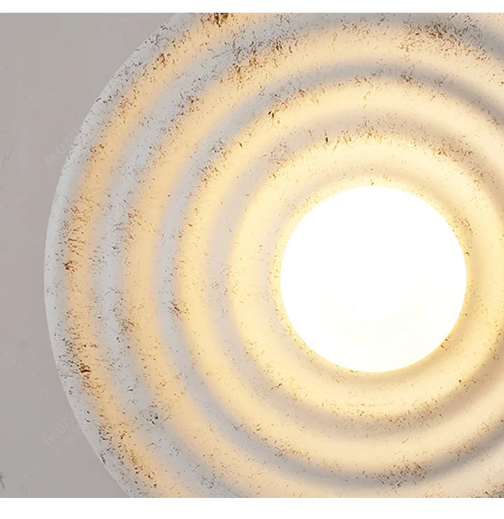 Japandi Wabi Sabi Round Wall Sconce Japanese Minimal LED Light