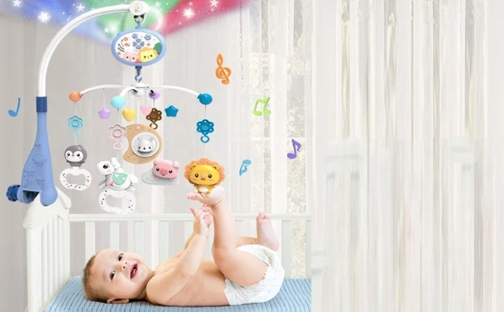 Crib Mobile Remote Music Light Newborn Sensory Toys
