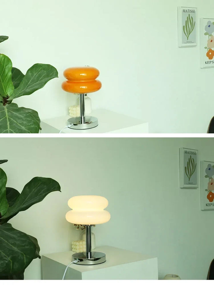 Macaron Glass Table Lamp Trichrome Night Light Eye Guard