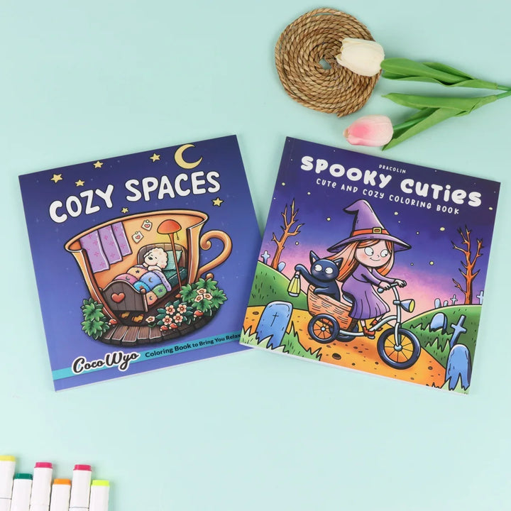 Adult colouring Book Cute Hygge Creatures Calming Relaxation Fall 2025 Mindfulness Gift