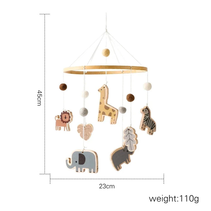Baby Crib Mobile Wooden Nursery Newborn Sensory Toys