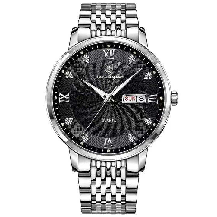 Quartz Wristwatch Stainless Steel Luminous Date Week