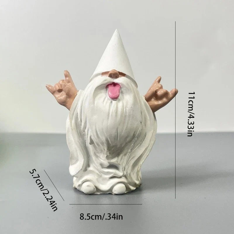Garden Gnome Statue Resin Funny Tongue Out Outdoor Ornament For Patio Decor All-Season Yard Accent