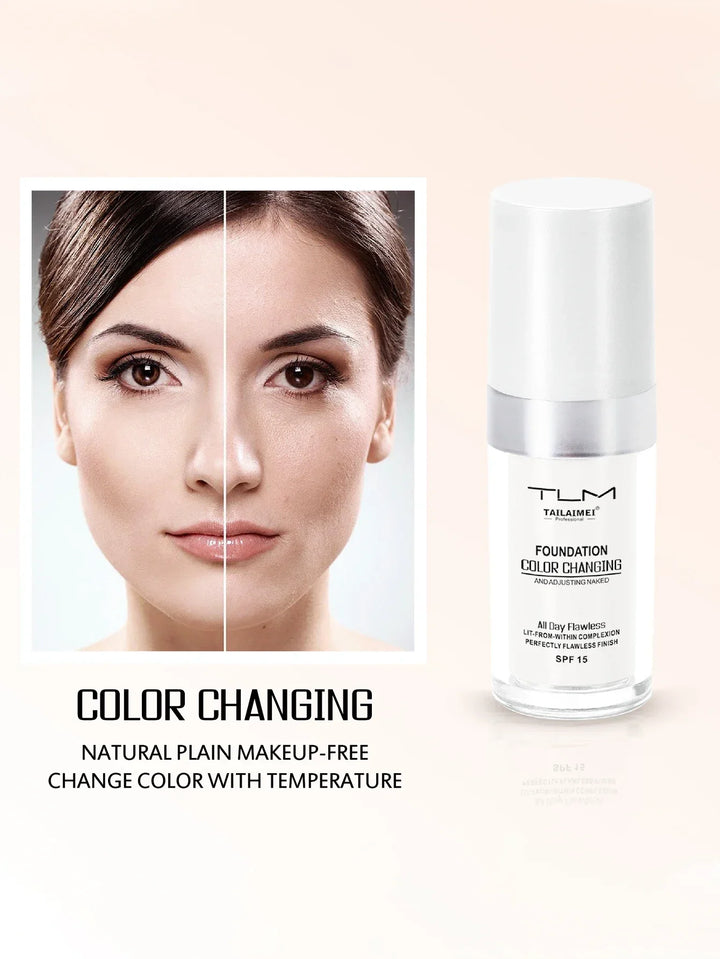 colour-Changing Liquid Foundation with SPF - Long-Lasting Waterproof Oil-Control Sunscreen Cream 30ml