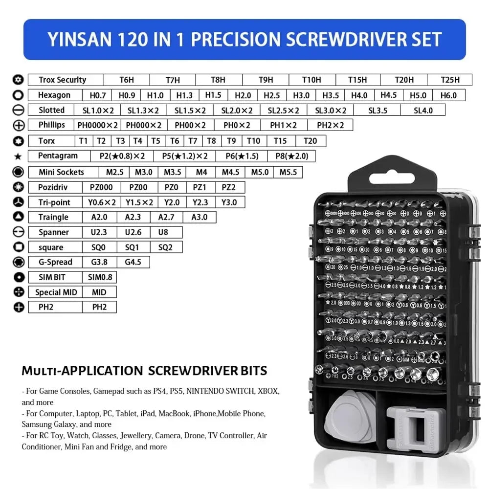 Magnetic Precision Screwdriver Set Insulated 115 in 1 Electronics Repair Kit Back To School 2025 Laptop Phone Repair