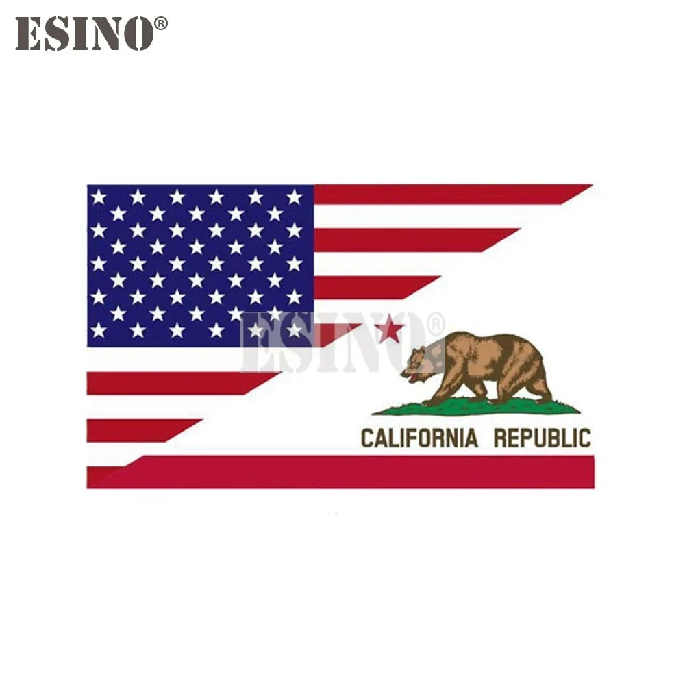 Car Decal PVC Waterproof USA Flag California Bear Vinyl Patriotic 4th Of July Vehicle Exterior Decor