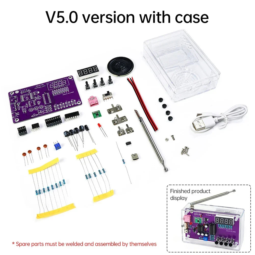 DIY FM Radio Kit 87-108MHz Adjustable Frequency Soldering Practice Kit Back to School 2026 Gift