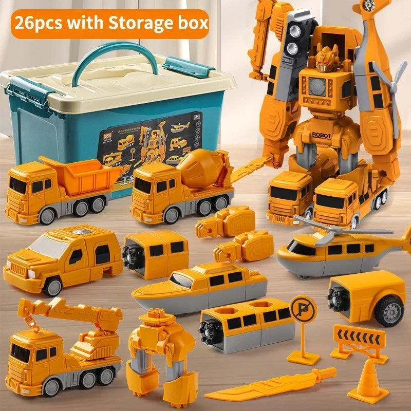 Magnetic Building Blocks Set - Transforming Robot Car Toy for Toddlers, STEM Learning Toy, Fall 2025 Gift Idea