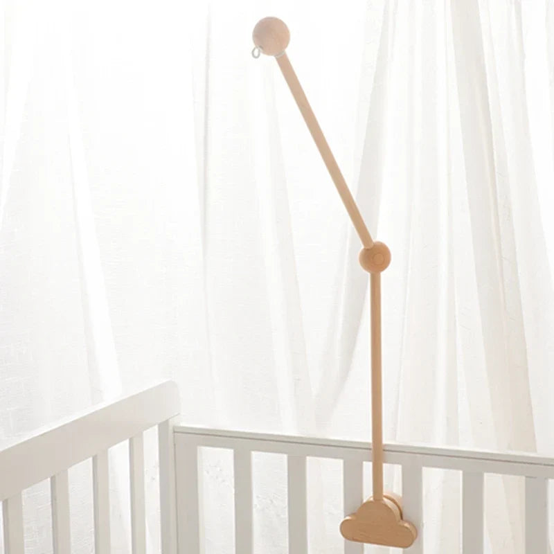 Wooden Crib Mobile Bracket Newborn Sensory Toys Soothing
