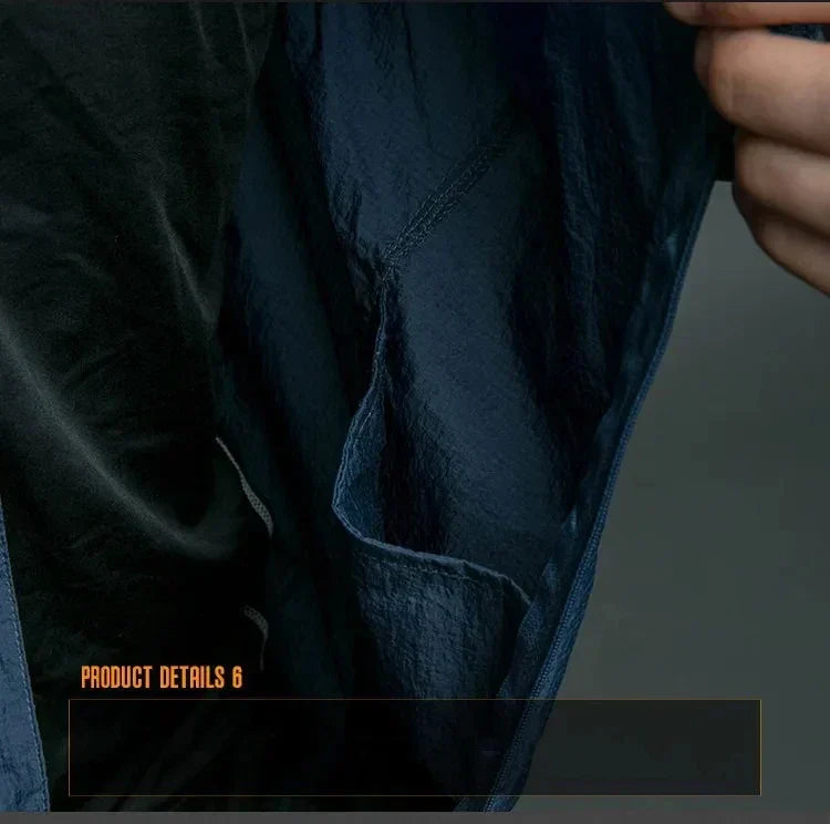 Lightweight Men’s Jacket - Tactical Zip, Polyester, Summer