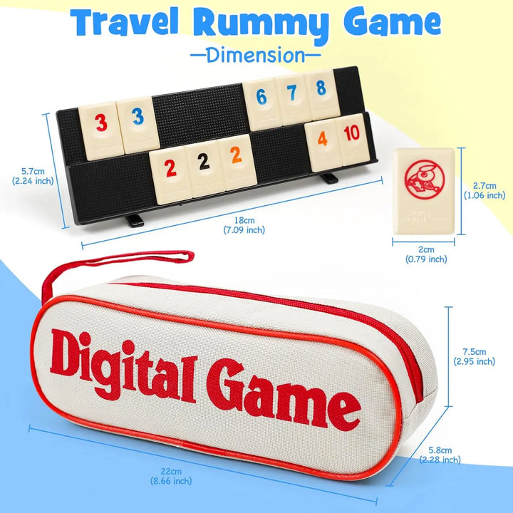 Portable Mahjong Game Set - Rummy Board Game for Adults &amp; Family Gatherings, Perfect for Travel