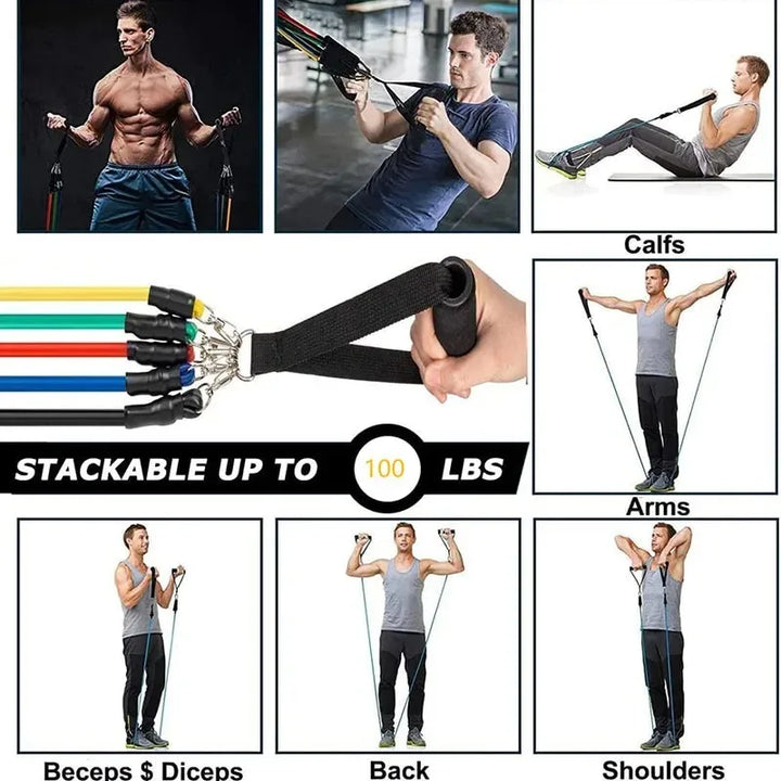 Lightweight Fitness Equipment - Portable Resistance Bands for Exercise, Bodybuilding &amp; Weight Loss
