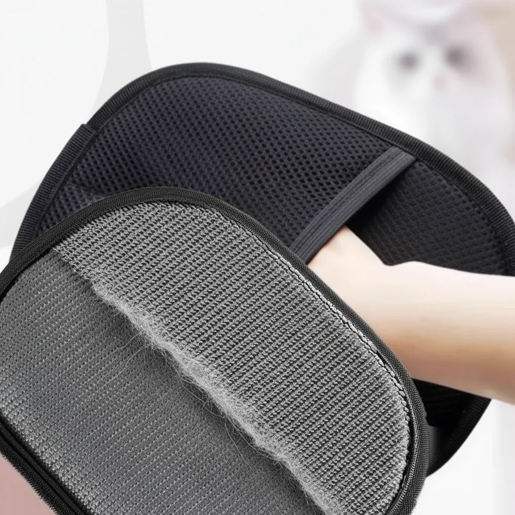 Double-Sided Pet Grooming Glove – Removes Hair from Furniture and Coat, Cats and Dogs