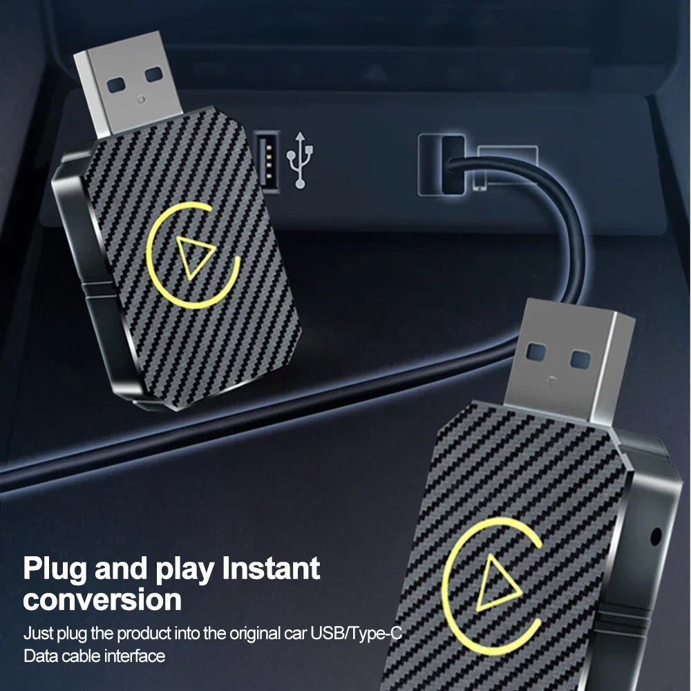 Wireless CarPlay Adapter 2 in 1 Car Multimedia Bridge 5GHz WiFi Type-C USB Plug and Play Fall 2025 Gift