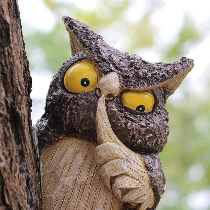 Owl Tree Hanging Ornament Resin Hide And Seek Owl Garden Decor For Yard And Patio Fall 2026 Trend Gift