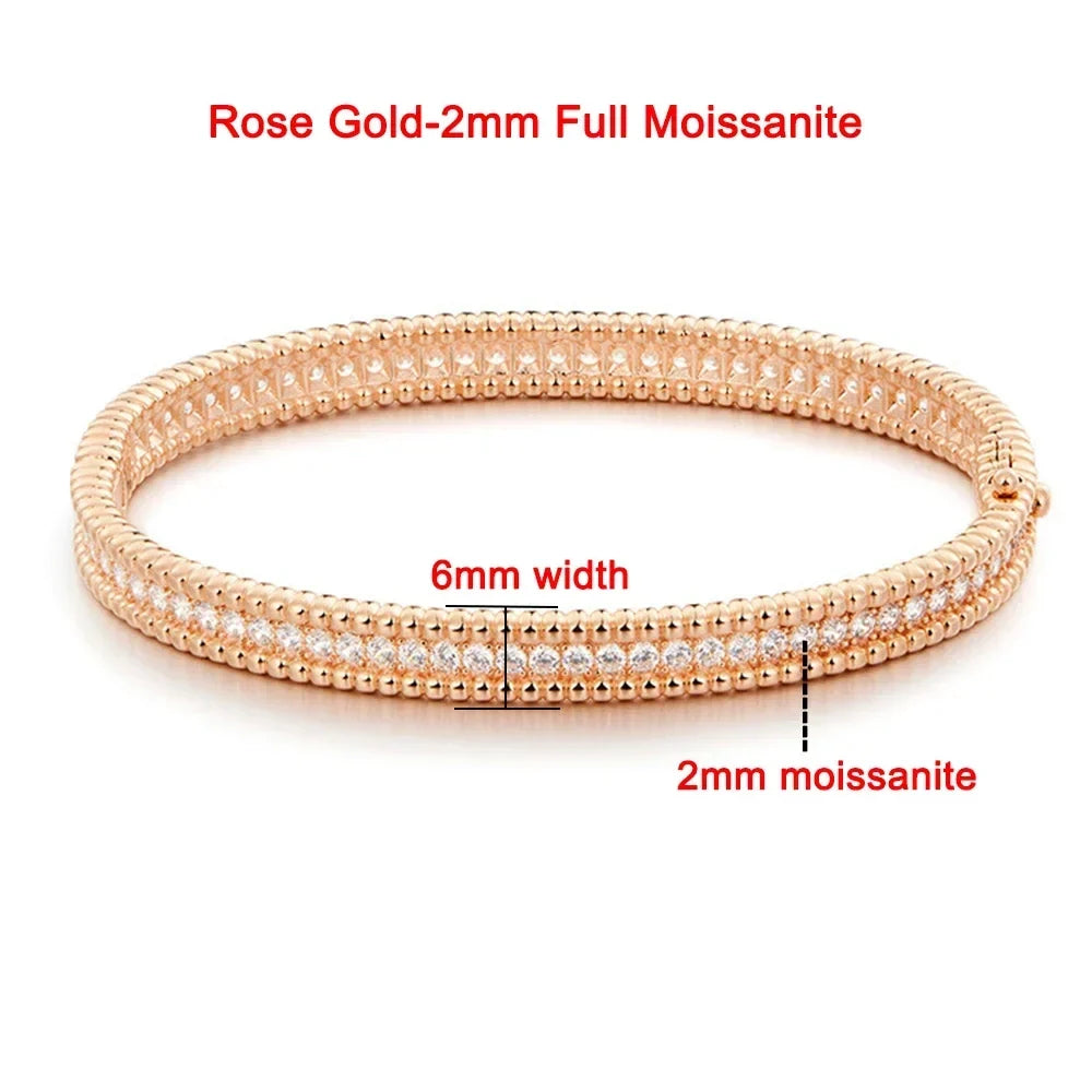 Moissanite 2mm Bracelet 18K Gold Plated Tennis Bangle