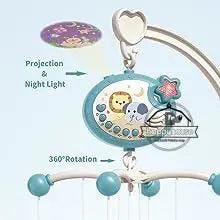Crib Mobile Remote Music Light Newborn Sensory Toys