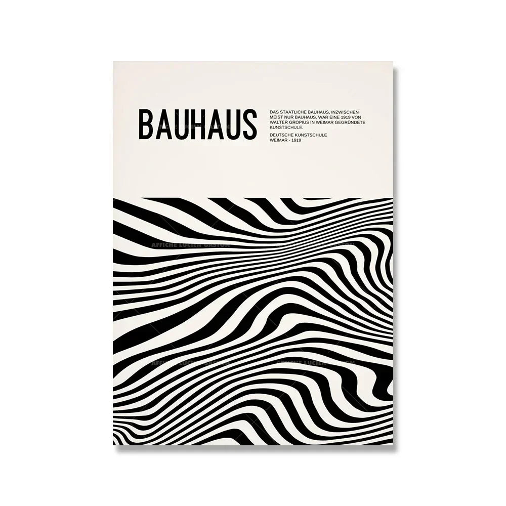 Bauhaus Canvas Wall Art Print Pink Quote Modern Nordic