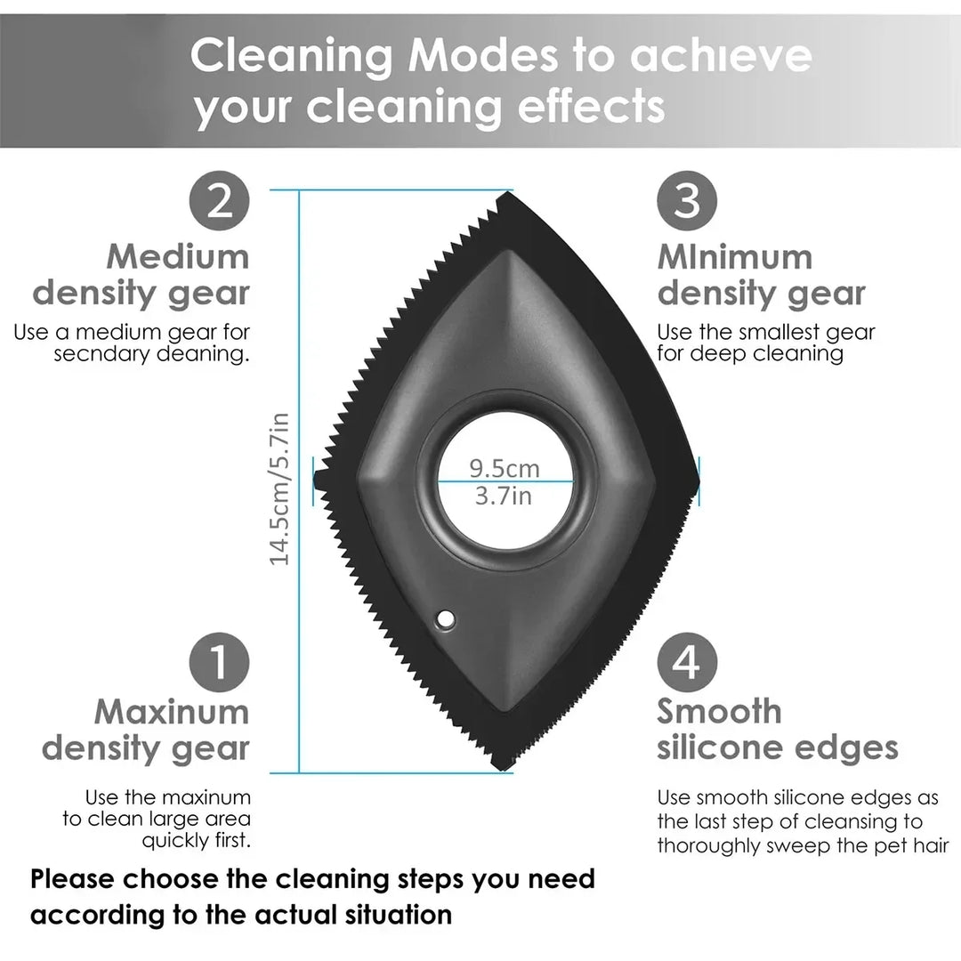 Reusable Pet Hair Remover Comb Brush for Dogs &amp; Cats - 4 Cleaning Modes, Multi-Surface Grooming Tool