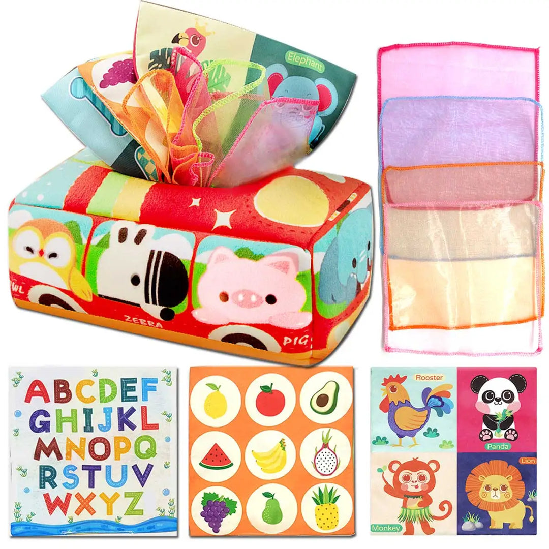 Montessori Cloth Tissue Box Toy Newborn Sensory Toys